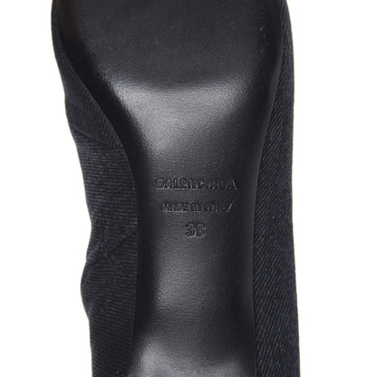 Balenciaga Denim BB Pointy Toe Ankle Booties 38 Black Vintage 6 of 8