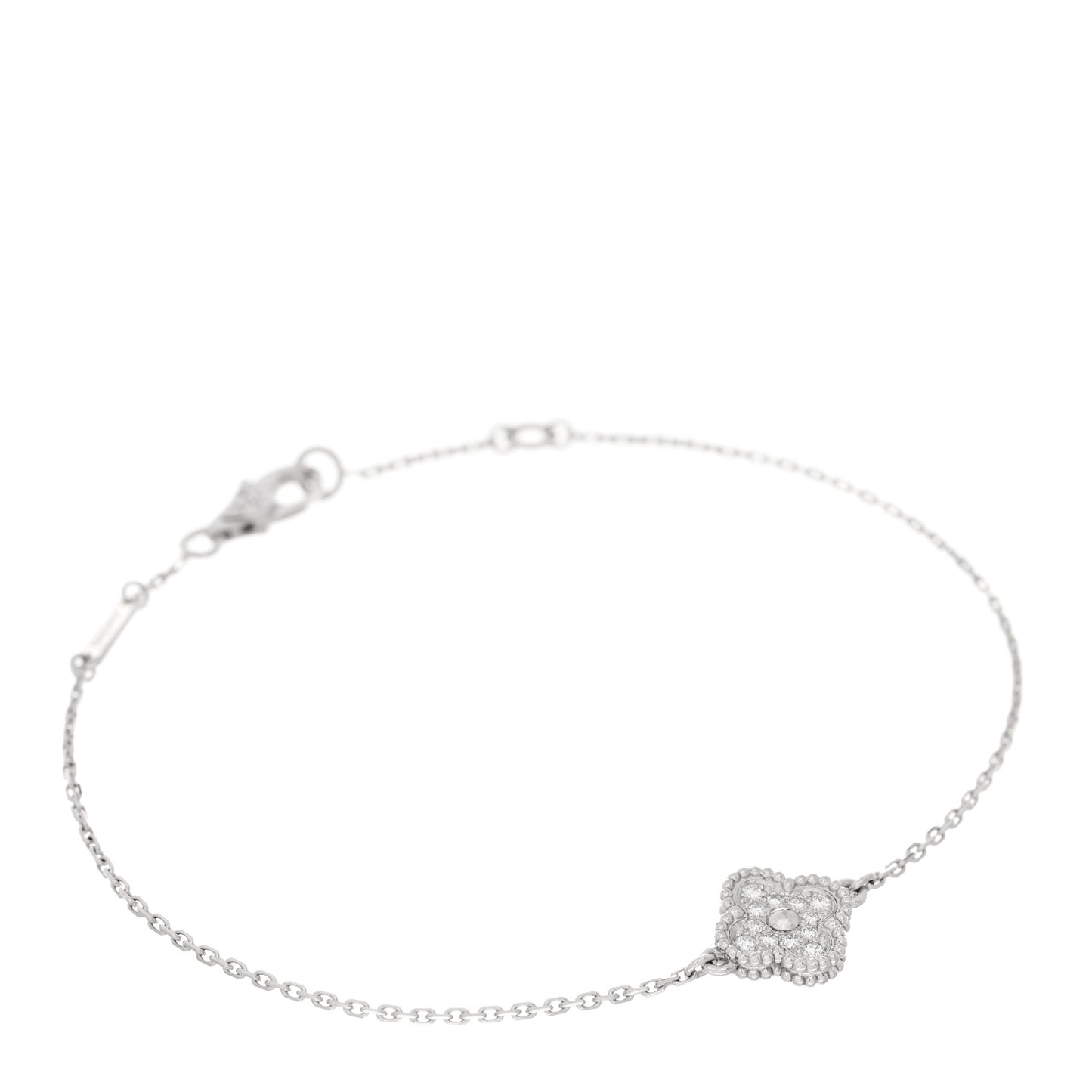 18K White Gold Diamond Sweet Alhambra Bracelet