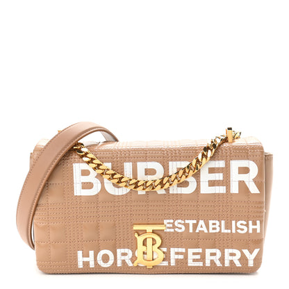 Burberry Patent Quilted Horseferry Print Small Lola Bag Tan 1 of 13