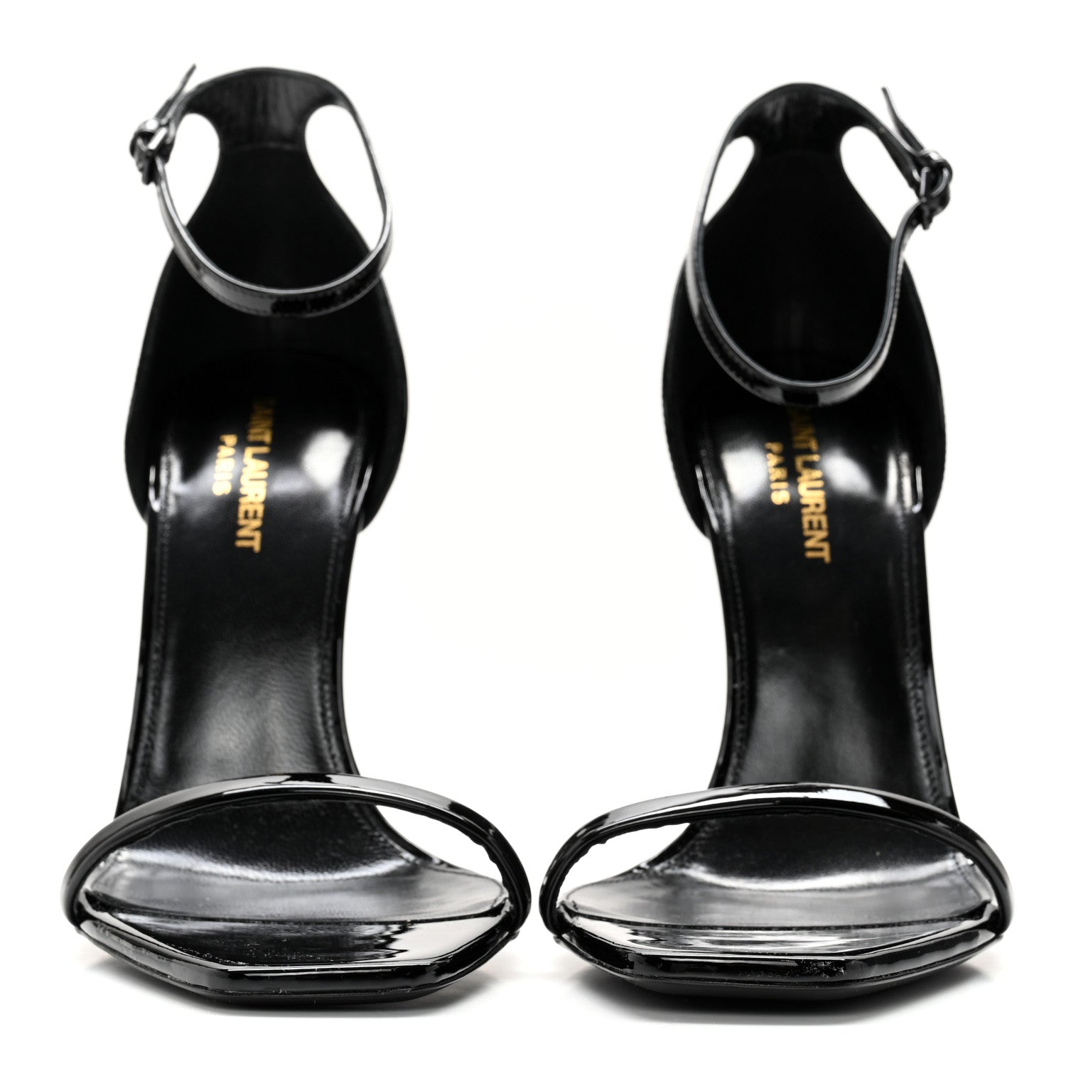 Saint Laurent Patent Calfskin Opyum 110 Sandals 40.5 Black 2 of 8