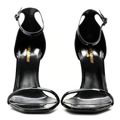 Saint Laurent Patent Calfskin Opyum 110 Sandals 40.5 Black 2 of 8
