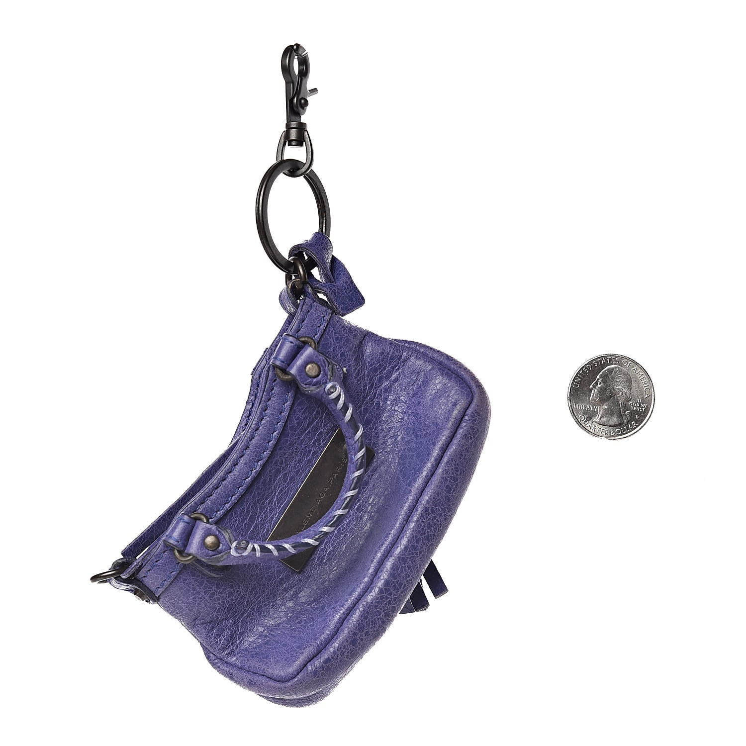 Balenciaga Agneau Classic Hardware Mini First Bag Charm Bleu Lavande 2 of 4