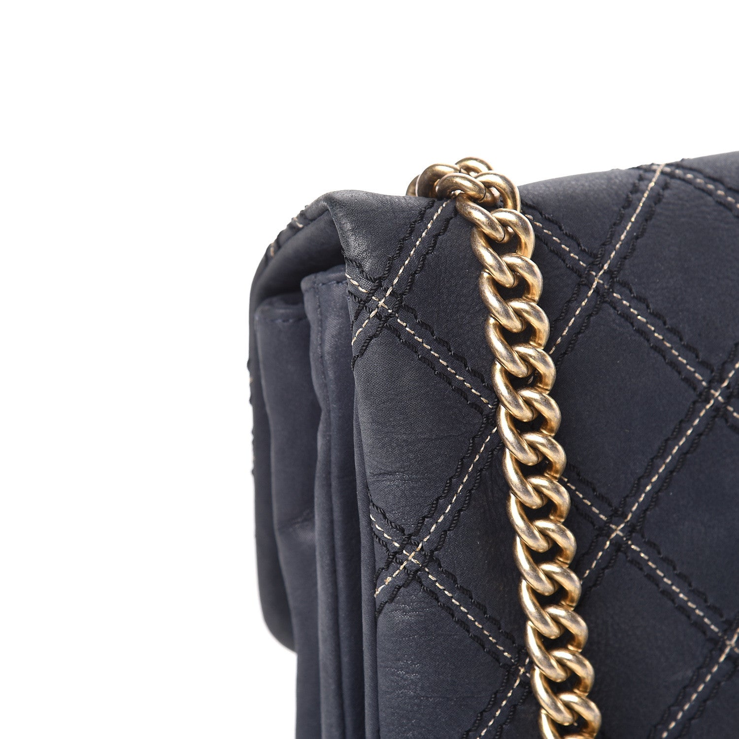 Chanel Calfskin Triple Stitched Medium Flap Navy 8 of 15