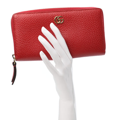 Gucci Dollar Calfskin GG Marmont Zip Around Wallet Hibiscus Red 2 of 5