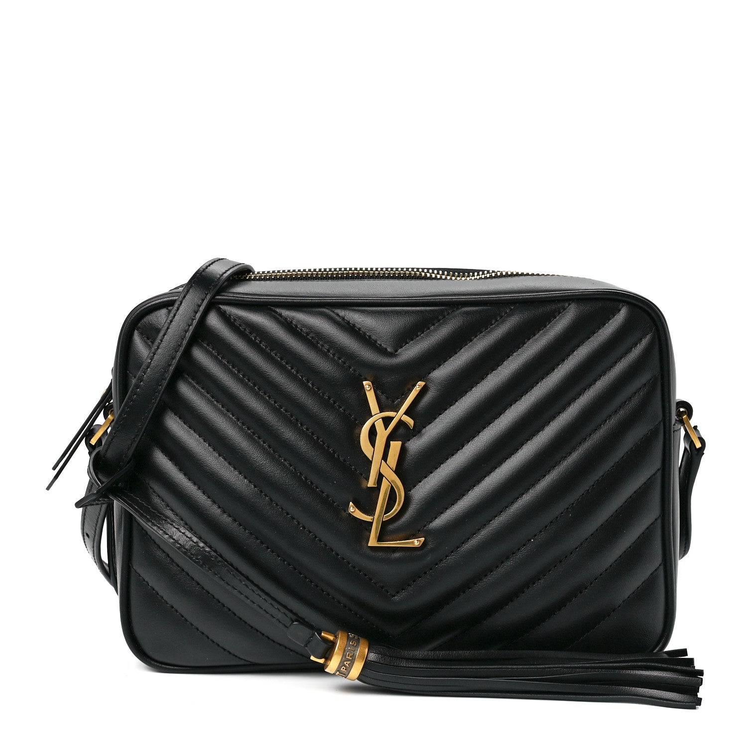 Saint Laurent Calfskin Matelasse Monogram Lou Camera Bag Black 1 of 11