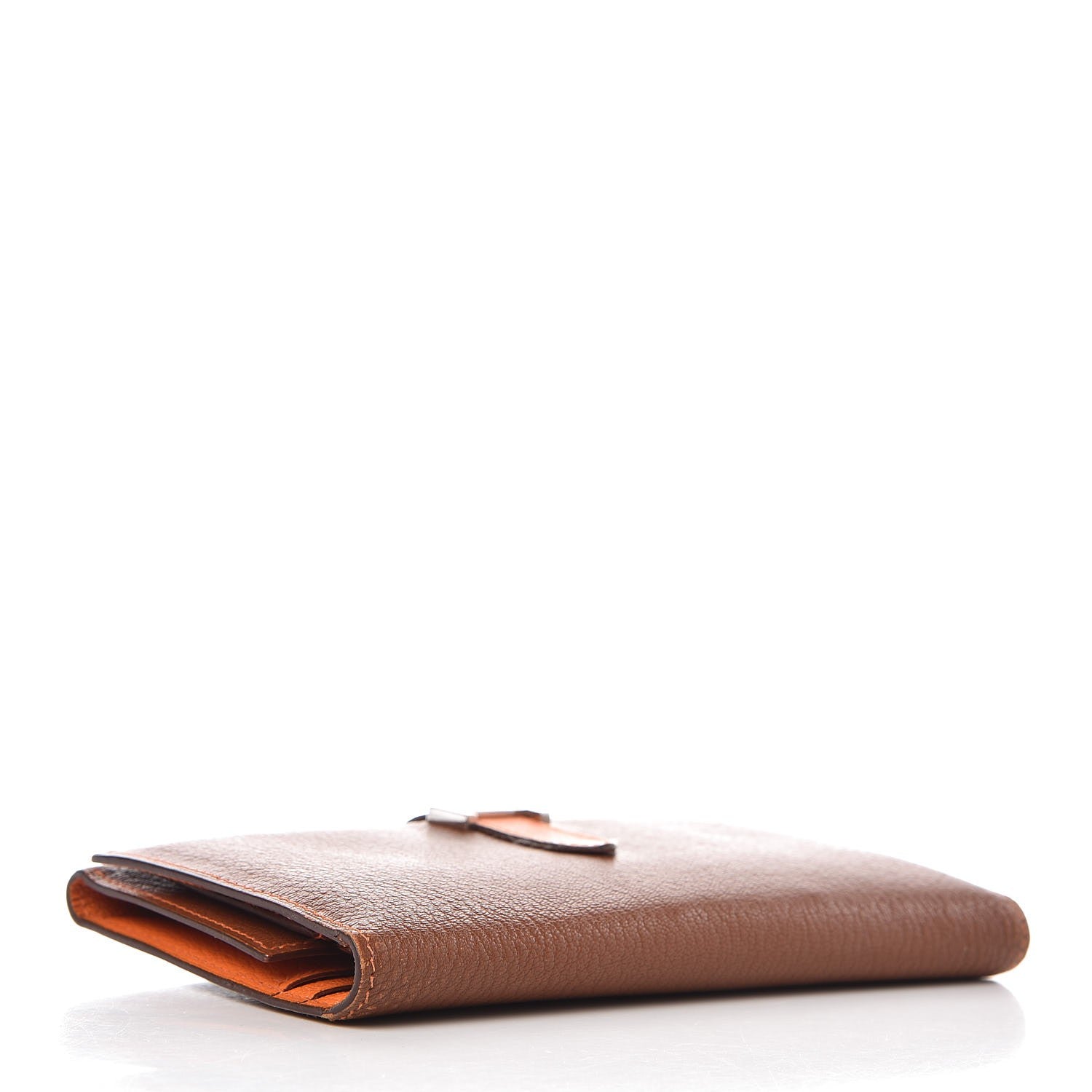 Hermes Chevre Mysore Bi Color Bearn Wallet Gold Orange 4 of 10