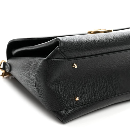 Gucci Dollar Calfskin Medium Interlocking G Top Handle Shoulder Bag Black 9 of 11