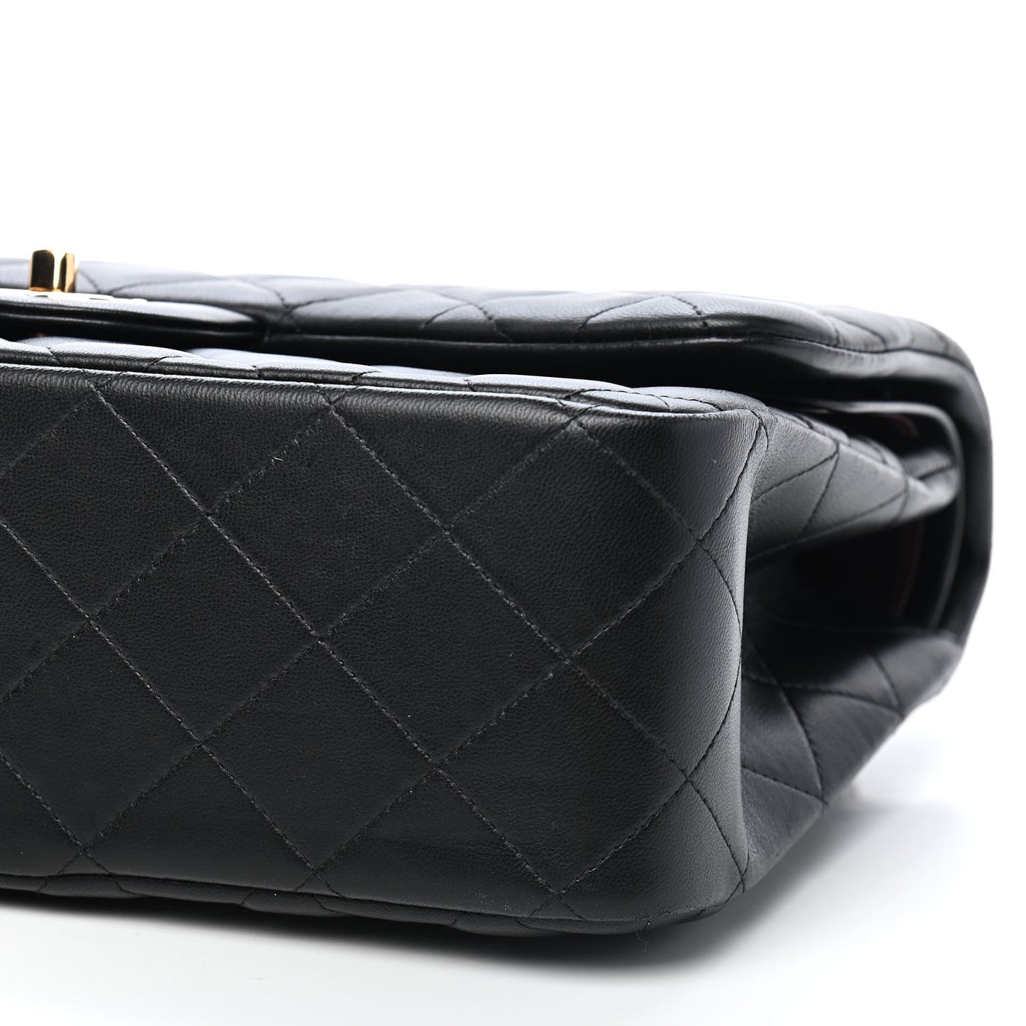 Lambskin Quilted Jumbo Double Flap Black