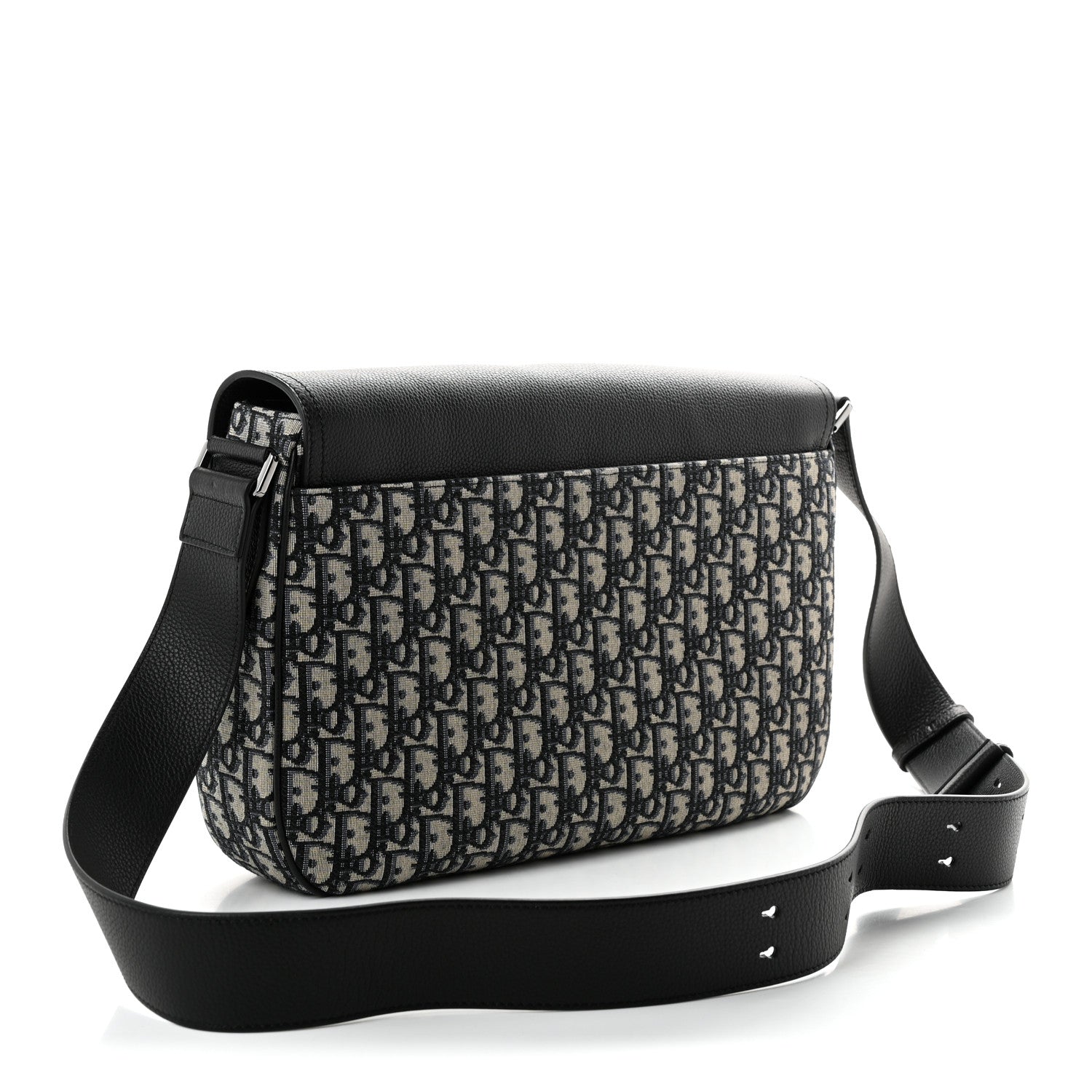 Christian Dior Grained Calfskin Oblique Large Saddle Messenger Black 3 of 12