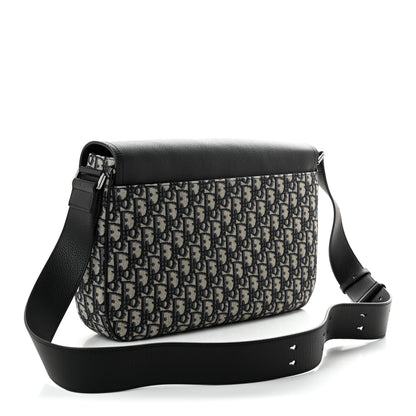 Christian Dior Grained Calfskin Oblique Large Saddle Messenger Black 3 of 12