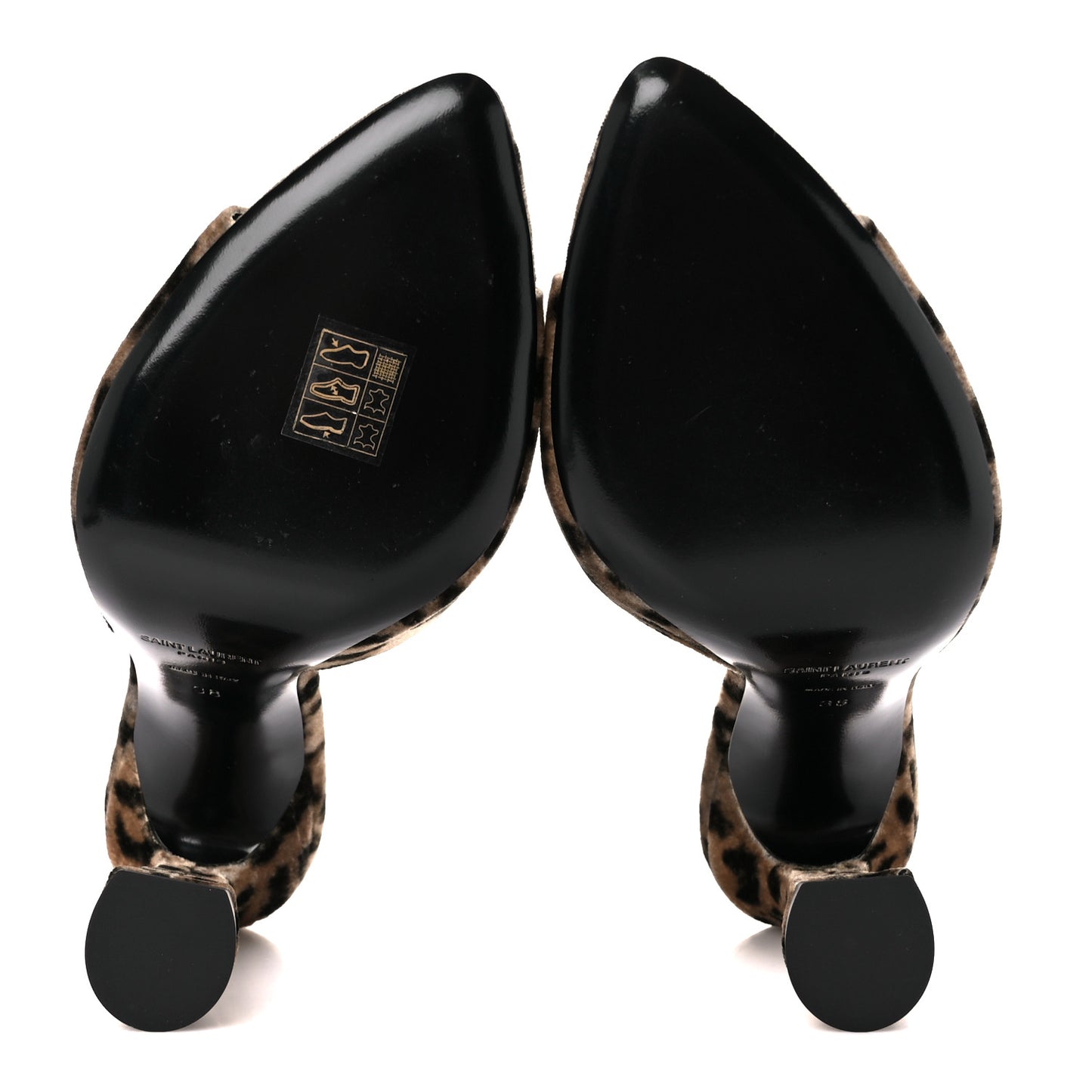 Velvet Leopard Print Gippy 105 Sandals 38 Brown