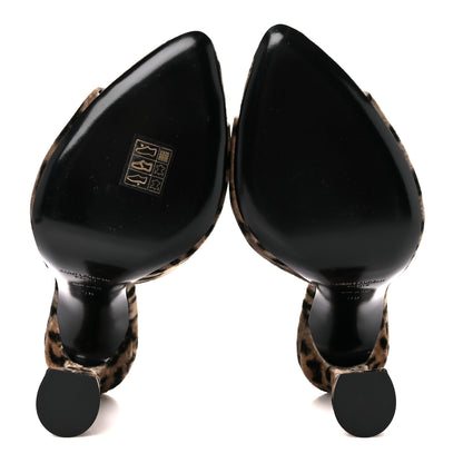 Saint Laurent Velvet Leopard Print Gippy 105 Sandals 38 Brown 5 of 9