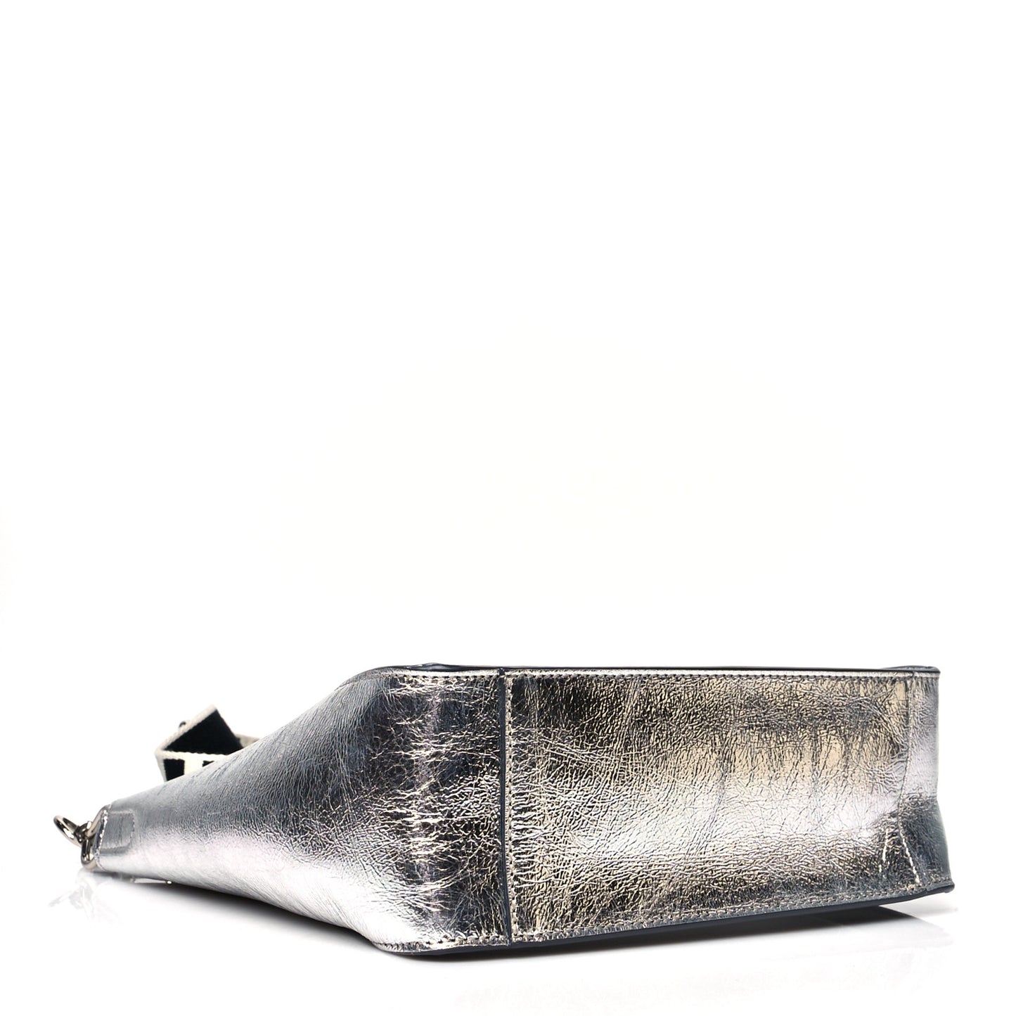 Metallic Eco Alter Nappa Embroidered Logo Stonewall Crossbody Bag Silver