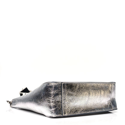 Stella McCartney Metallic Eco Alter Nappa Embroidered Logo Stonewall Crossbody Bag Silver 4 of 8