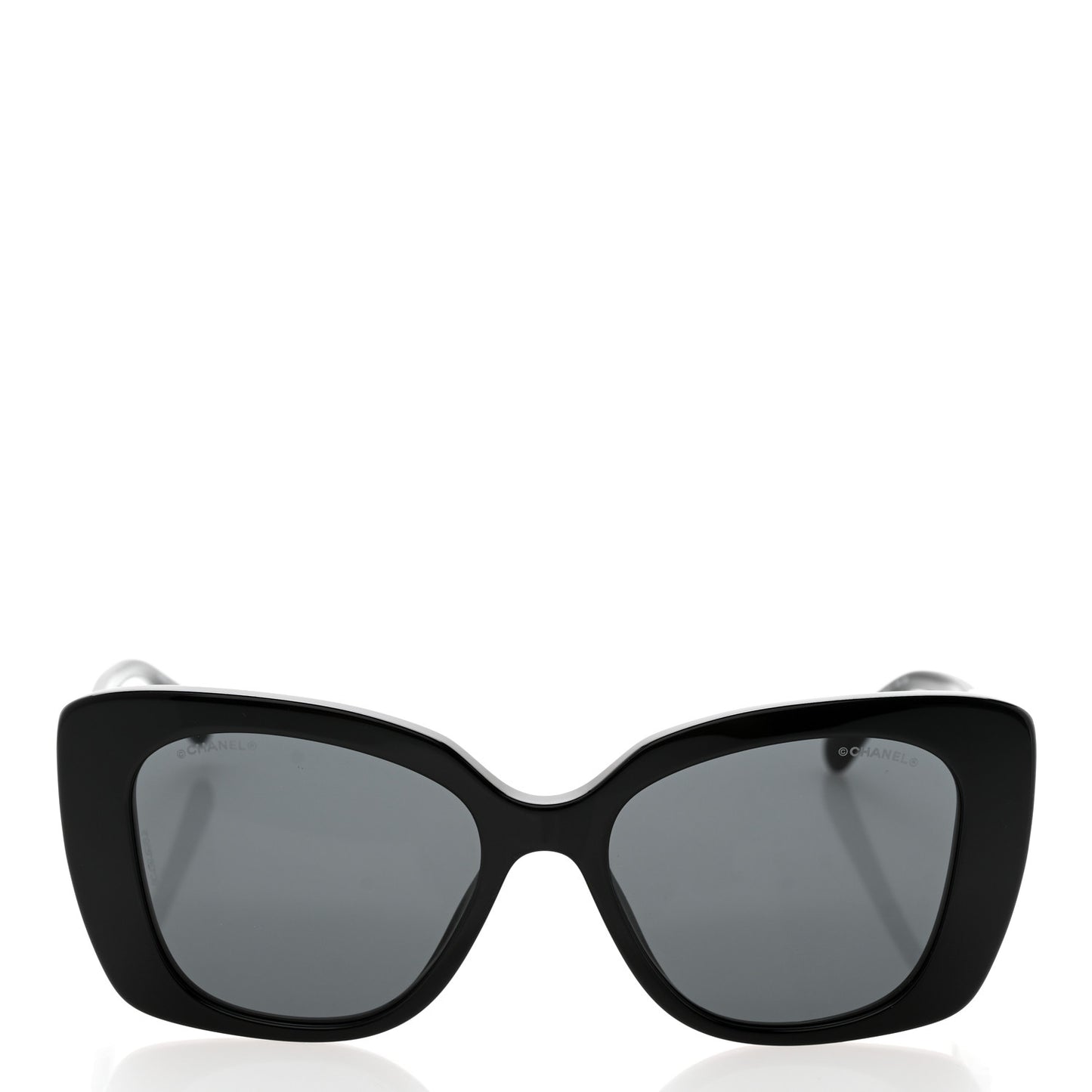 Acetate Strass Square Sunglasses 5422-B Black White