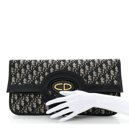 Christian Dior Oblique Fold Over Clutch Blue 2 of 7