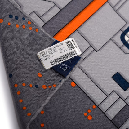 Hermes Silk Cashmere Odyssey Scarf 100 Black Anthracite Gris 2 of 5