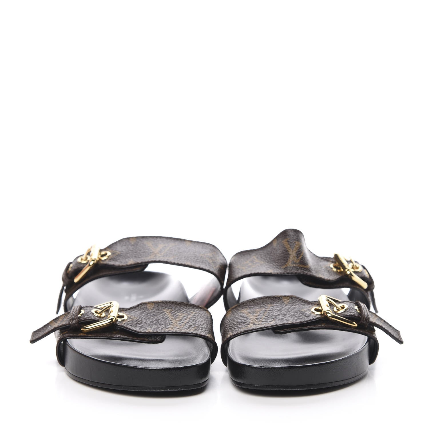 Louis Vuitton Monogram Bom Dia Mule Sandals 36.5 Black 2 of 11