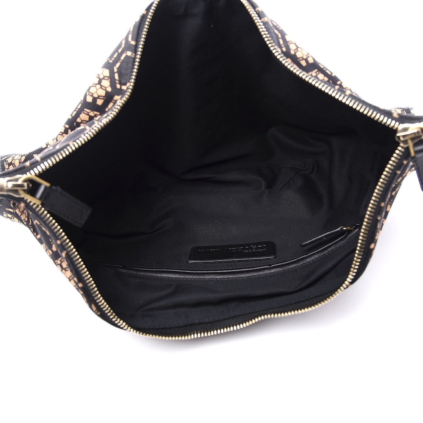 Silk Honeycomb Printed De Manta Clutch Flesh Black