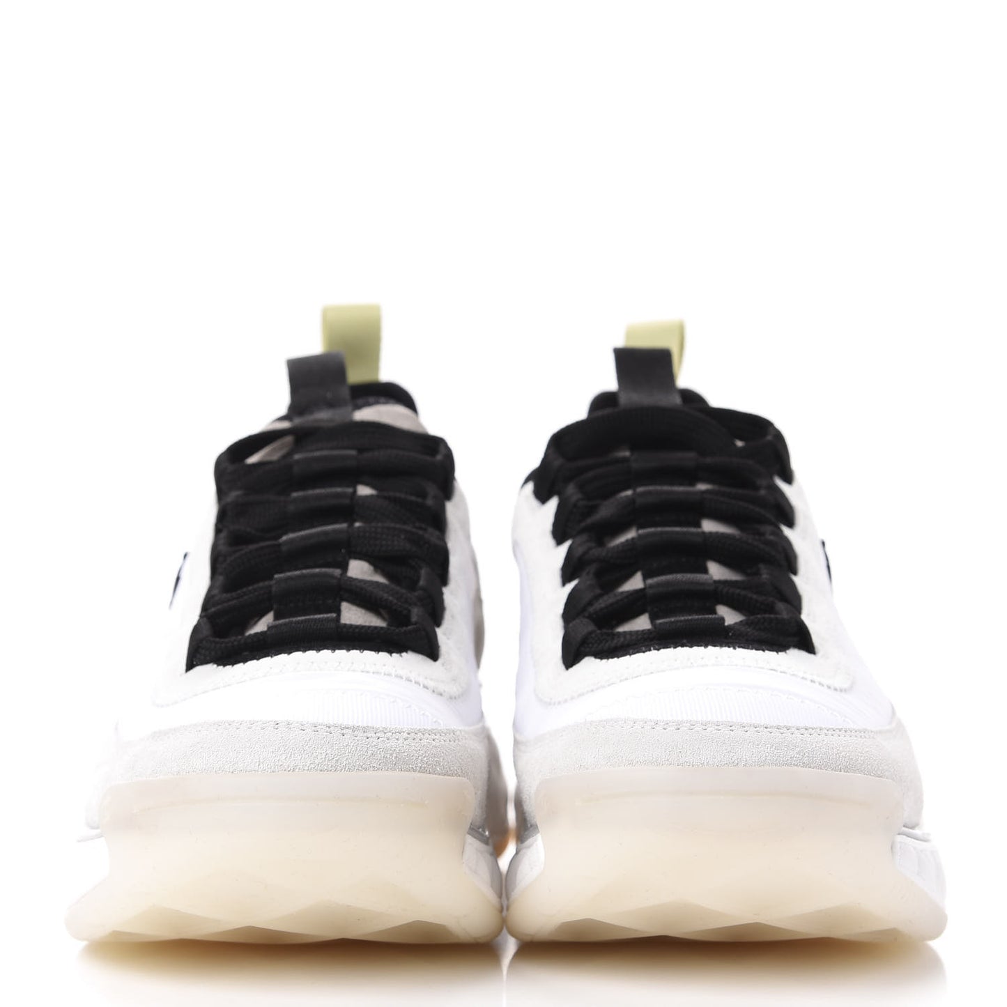 Nylon Calfskin Suede CC Sneakers 39 White Grey Yellow