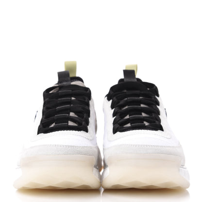 Chanel Nylon Calfskin Suede CC Sneakers 39 White Grey Yellow 2 of 10