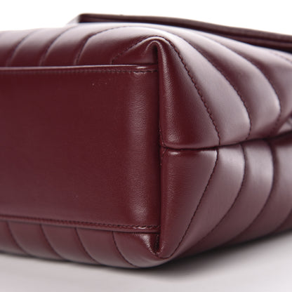Saint Laurent Calfskin Y Quilted Monogram Small Loulou Chain Satchel Palissandre 10 of 10