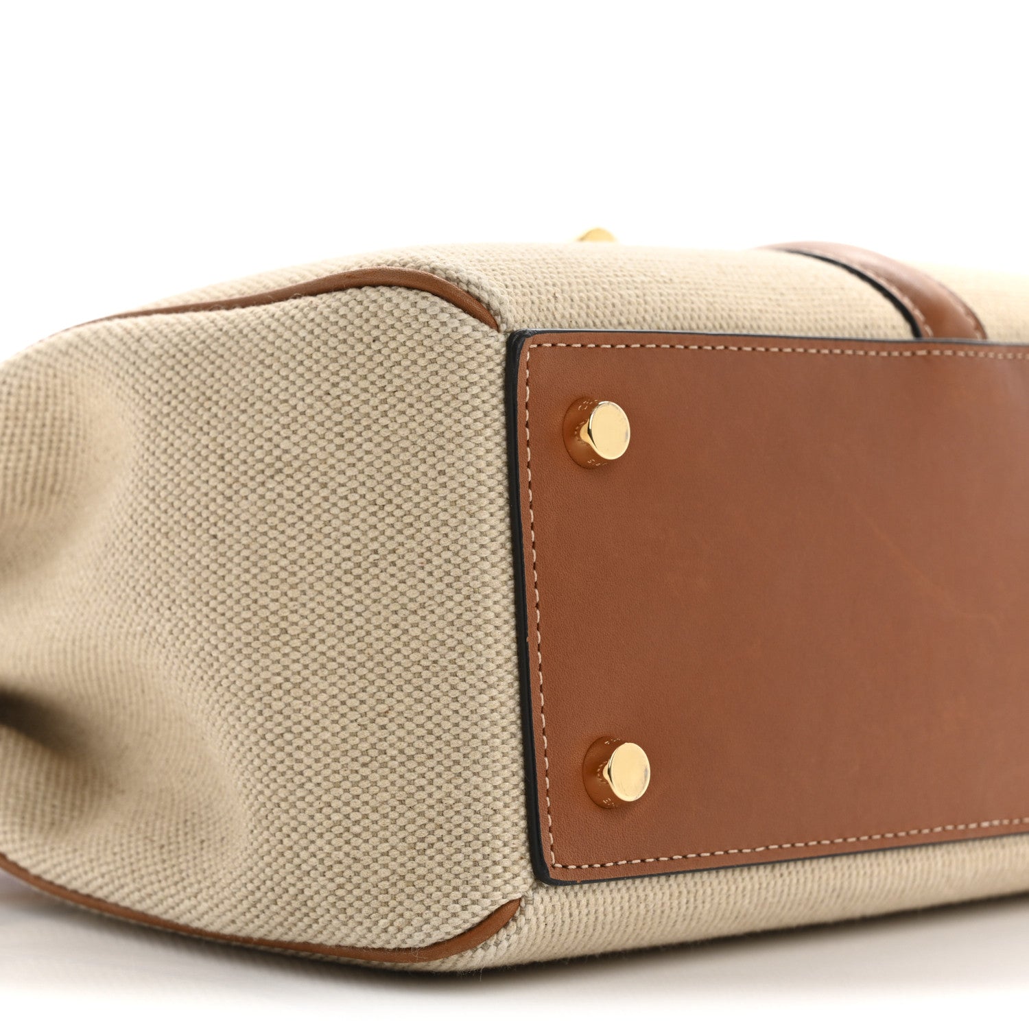 Celine Canvas Calfskin Small 16 Top Handle Bag Natural Tan 11 of 15