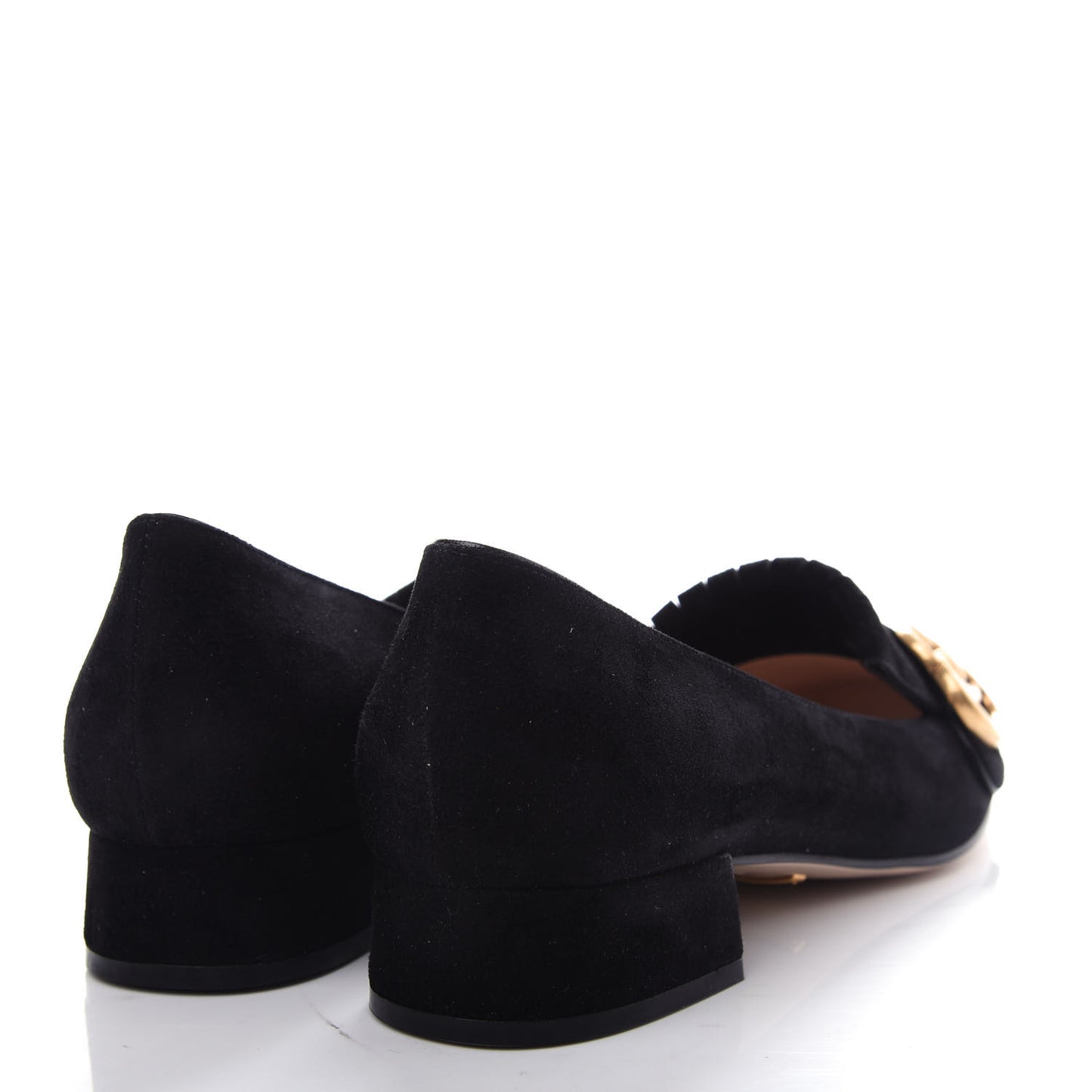 Kid Scamosciato GG Marmont Fringe 25mm Loafer Pumps 39 Black