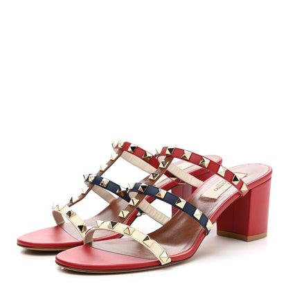 Valentino Garavani Calfskin Rockstud 60mm Caged Slide Sandals 39 Multicolor 3 of 7