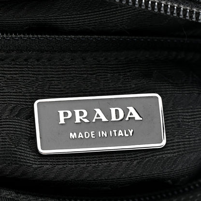 Prada Nylon Vela Saffiano Single Buckle Messenger Shoulder Bag Black 5 of 17