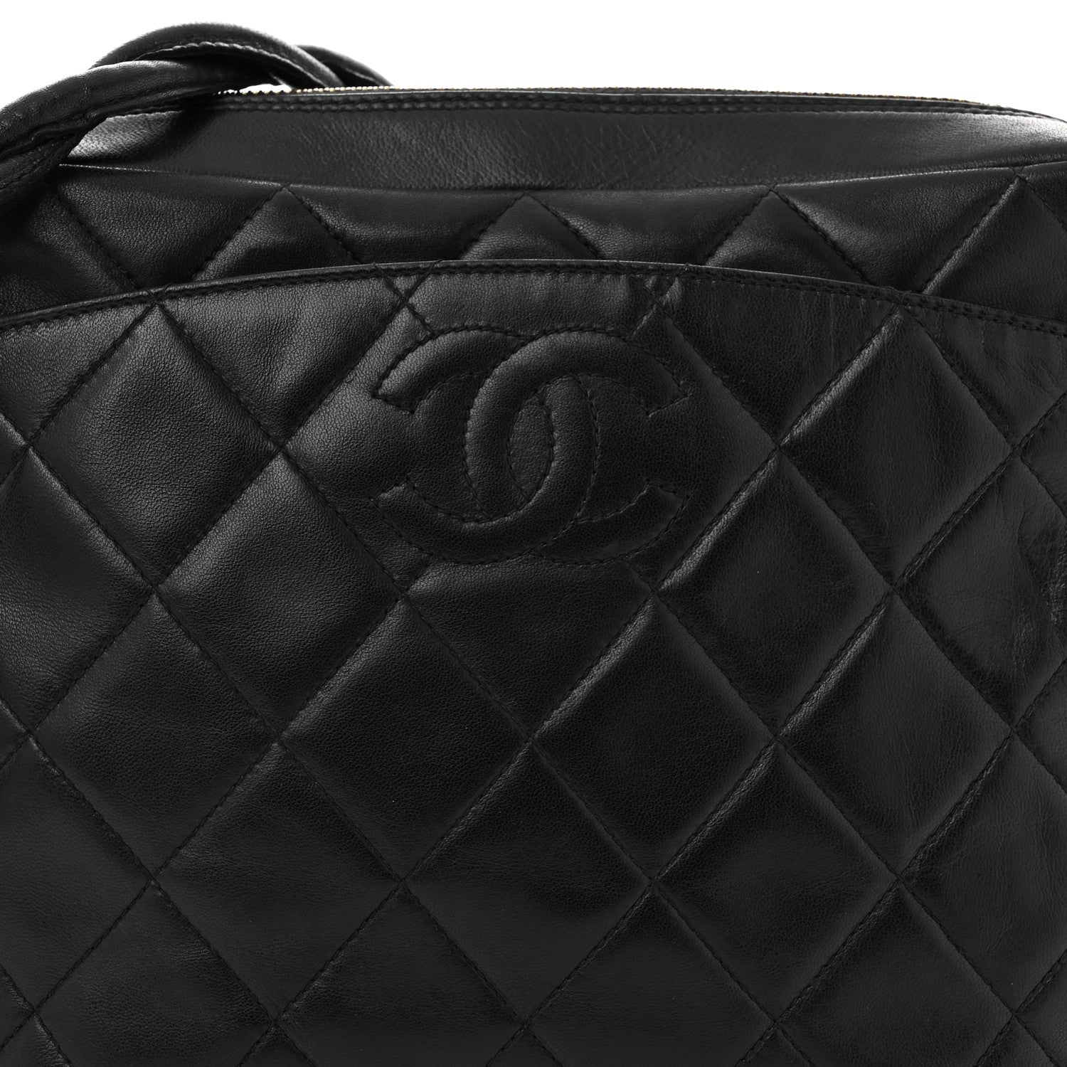 Chanel Lambskin Quilted Messenger Bag Black 9 of 11