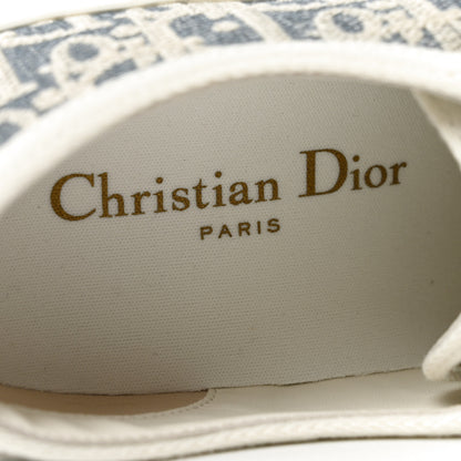 Christian Dior Oblique Chambray Raffia Effect Walk'N'Dior Low Top Sneakers 37 Blue Light Biscuit 7 of 8