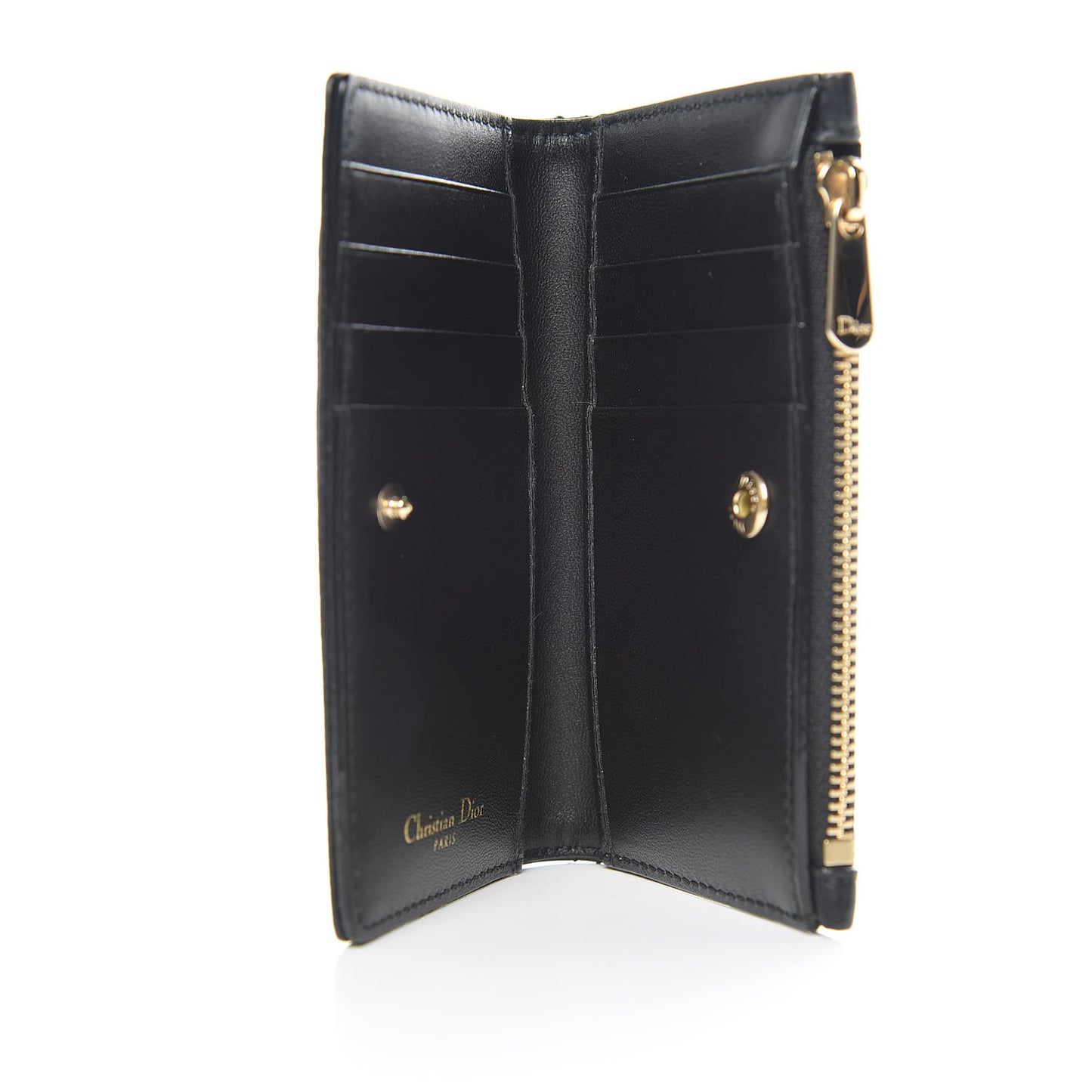 Grained Calfskin Cannage Diorama Wallet Black