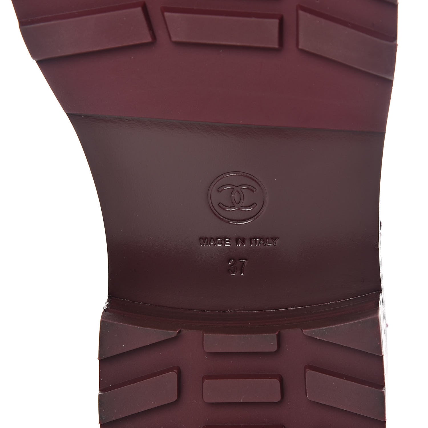 Chanel Calfskin Velvet Pearl Combat Short Boots 37 Burgundy 6 of 8
