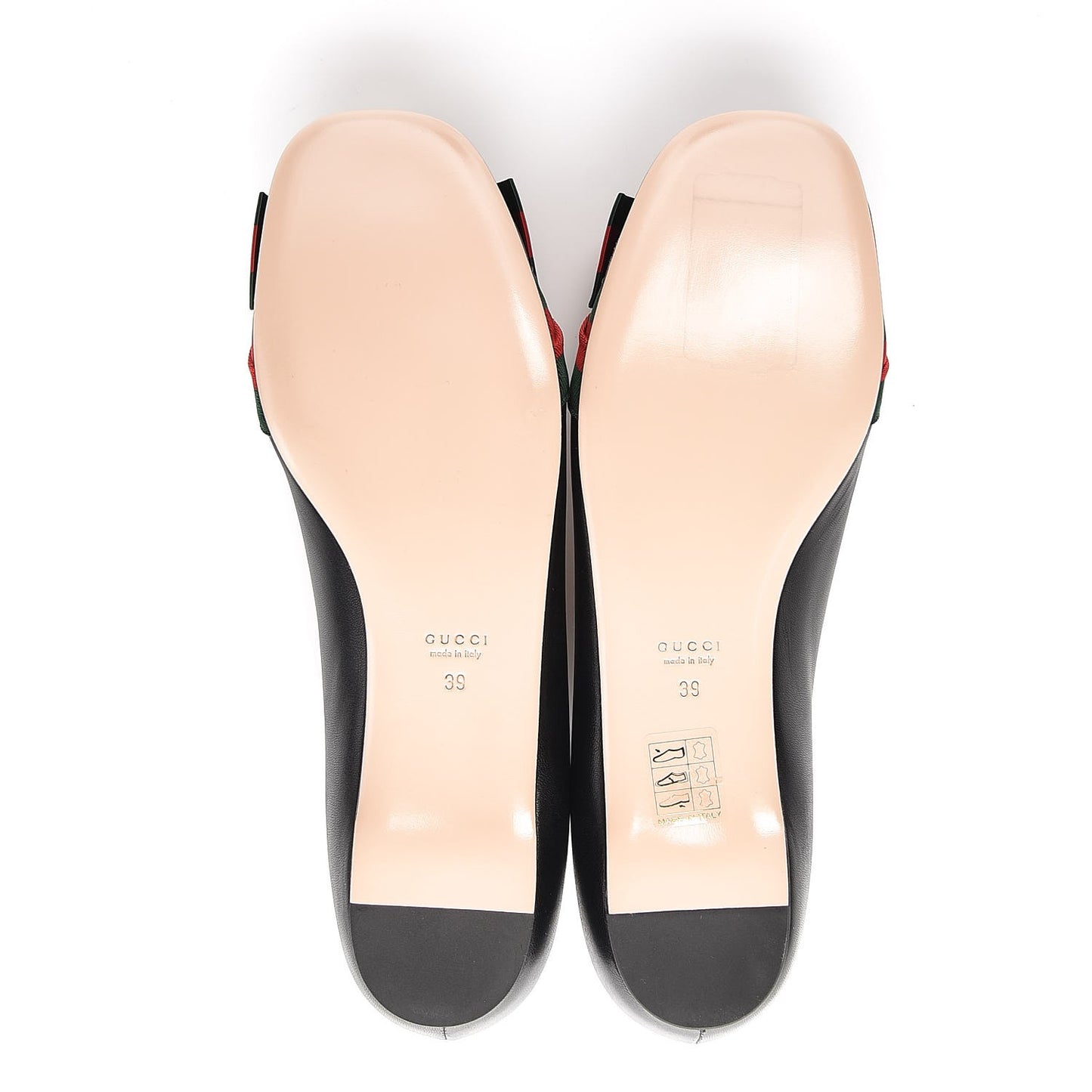 Calfskin Web Ballerina Flat 39 Nero Black