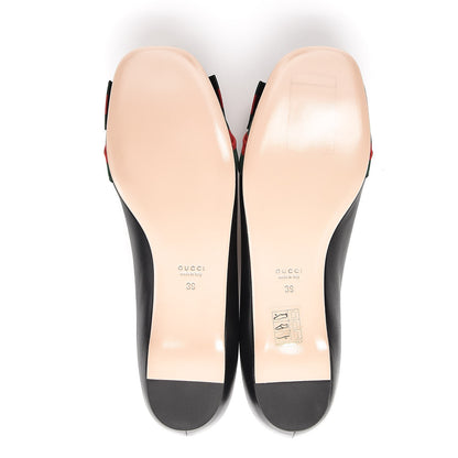 Gucci Calfskin Web Ballerina Flat 39 Nero Black 5 of 10