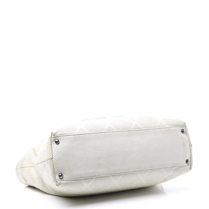 Chanel Goatskin Perforated Large CC Tote White 3 of 13