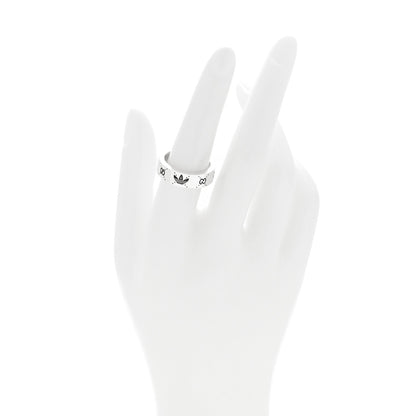 Gucci X ADIDAS Sterling Silver Trefoil GG Monogram Band Ring 55 7.25 2 of 5