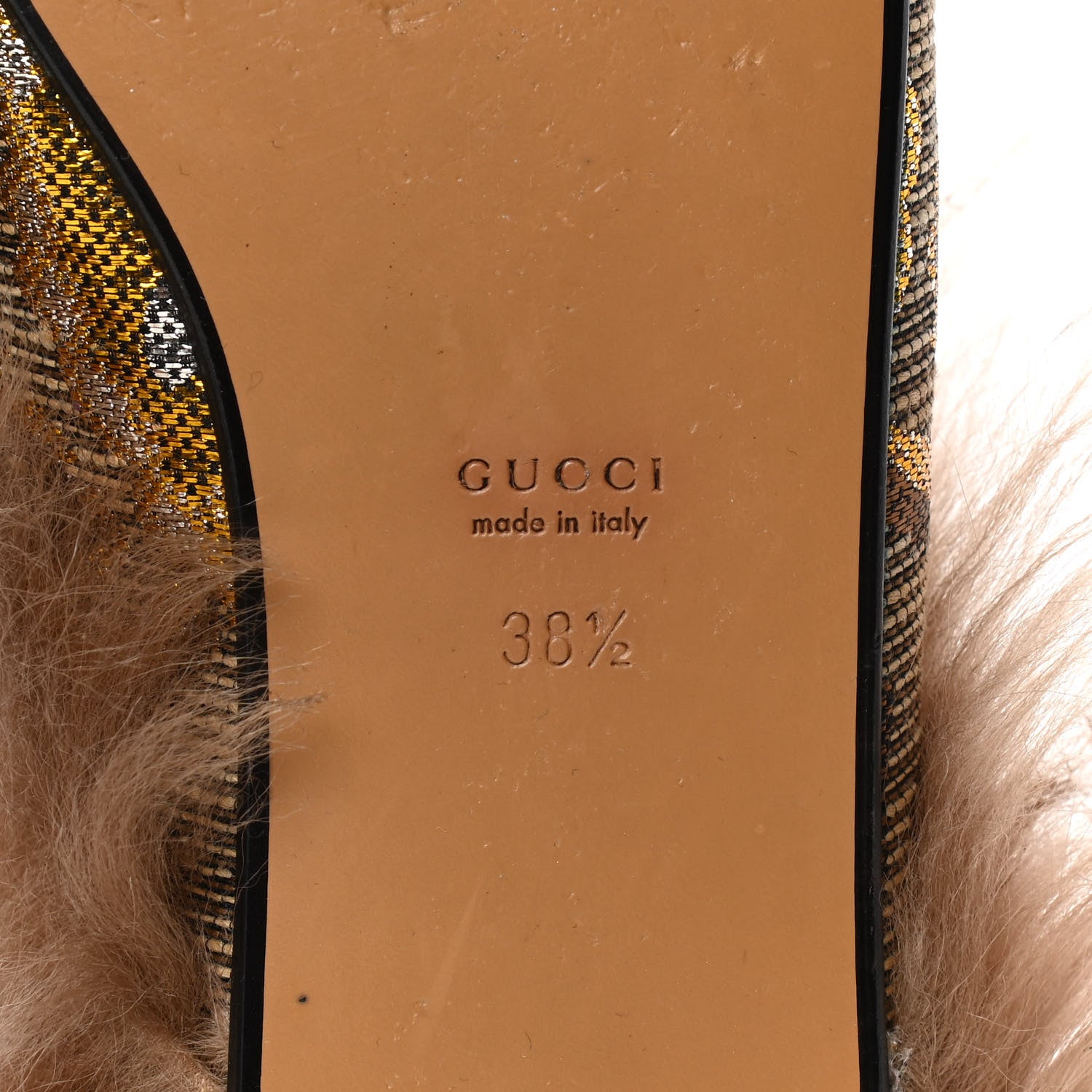 Gucci Brocade Fur Womens Princetown Slippers 38.5 Brown 8 of 9