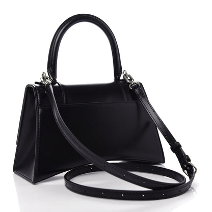 Balenciaga Shiny Box Calfskin Graffiti Logo Small Hourglass Top Handle Bag Black Silver 3 of 10
