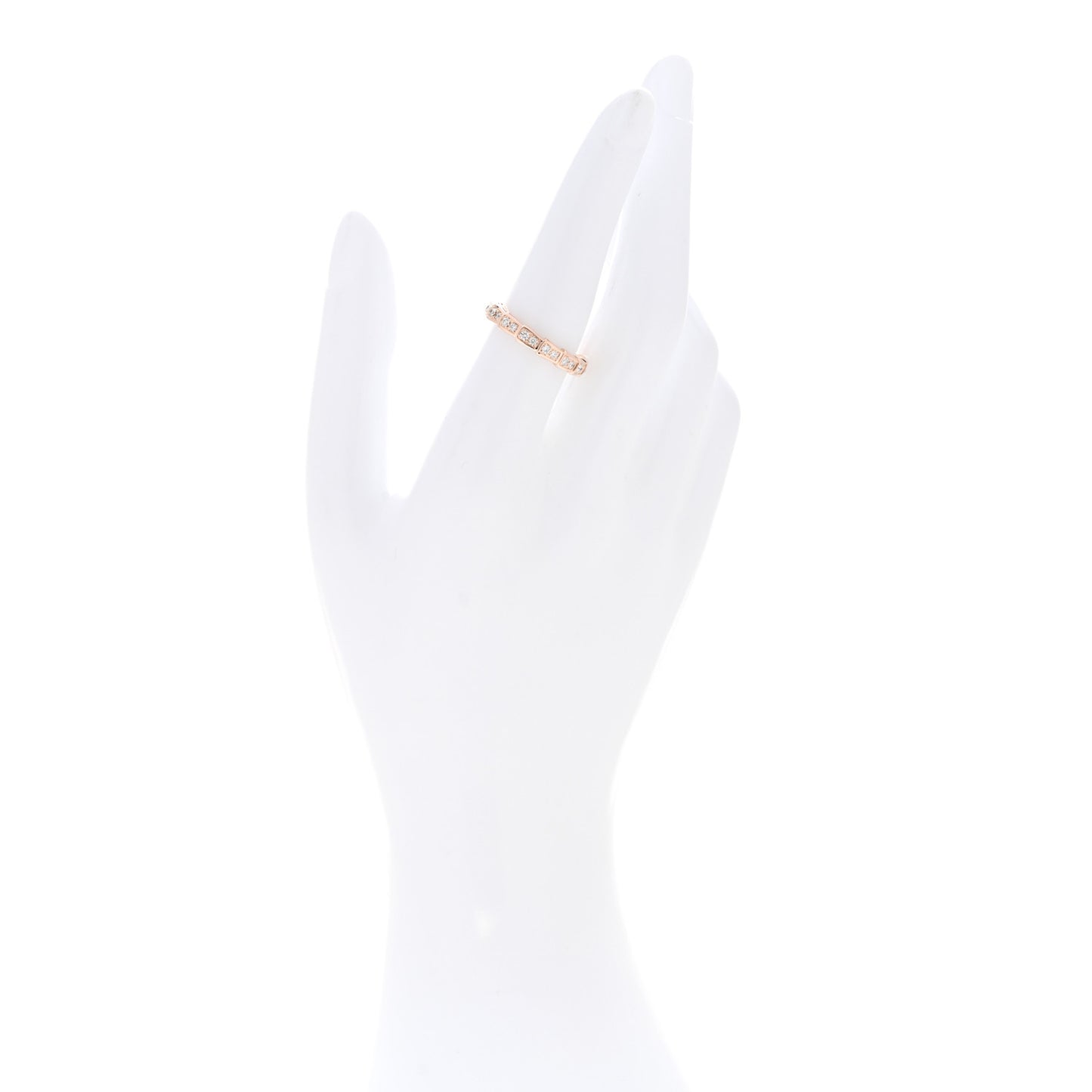 18K Rose Gold Diamond Serpenti Viper Band Ring  54 7