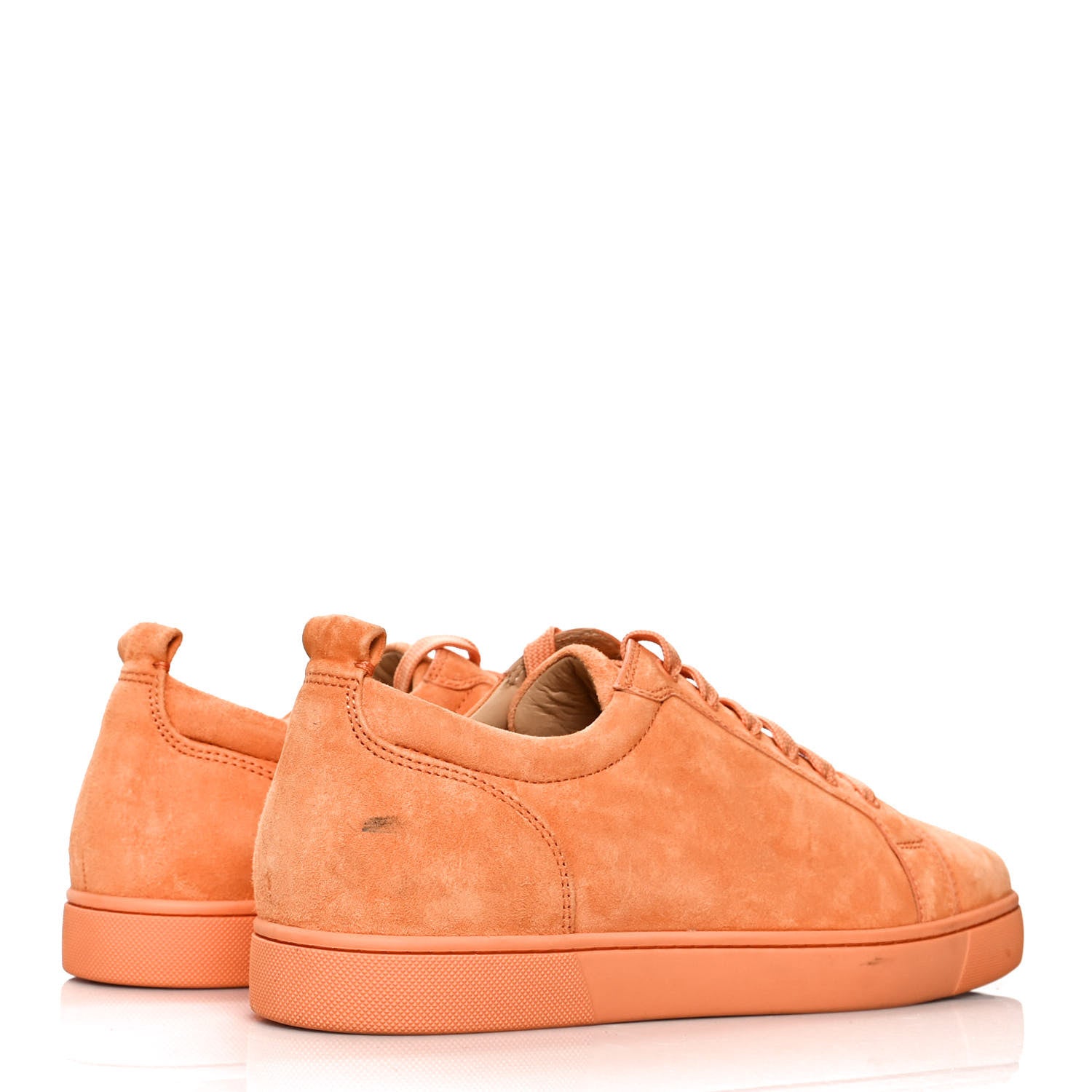 Christian Louboutin Veau Velours Mens Louis Junior Flat Sneakers 44 Melon 4 of 12