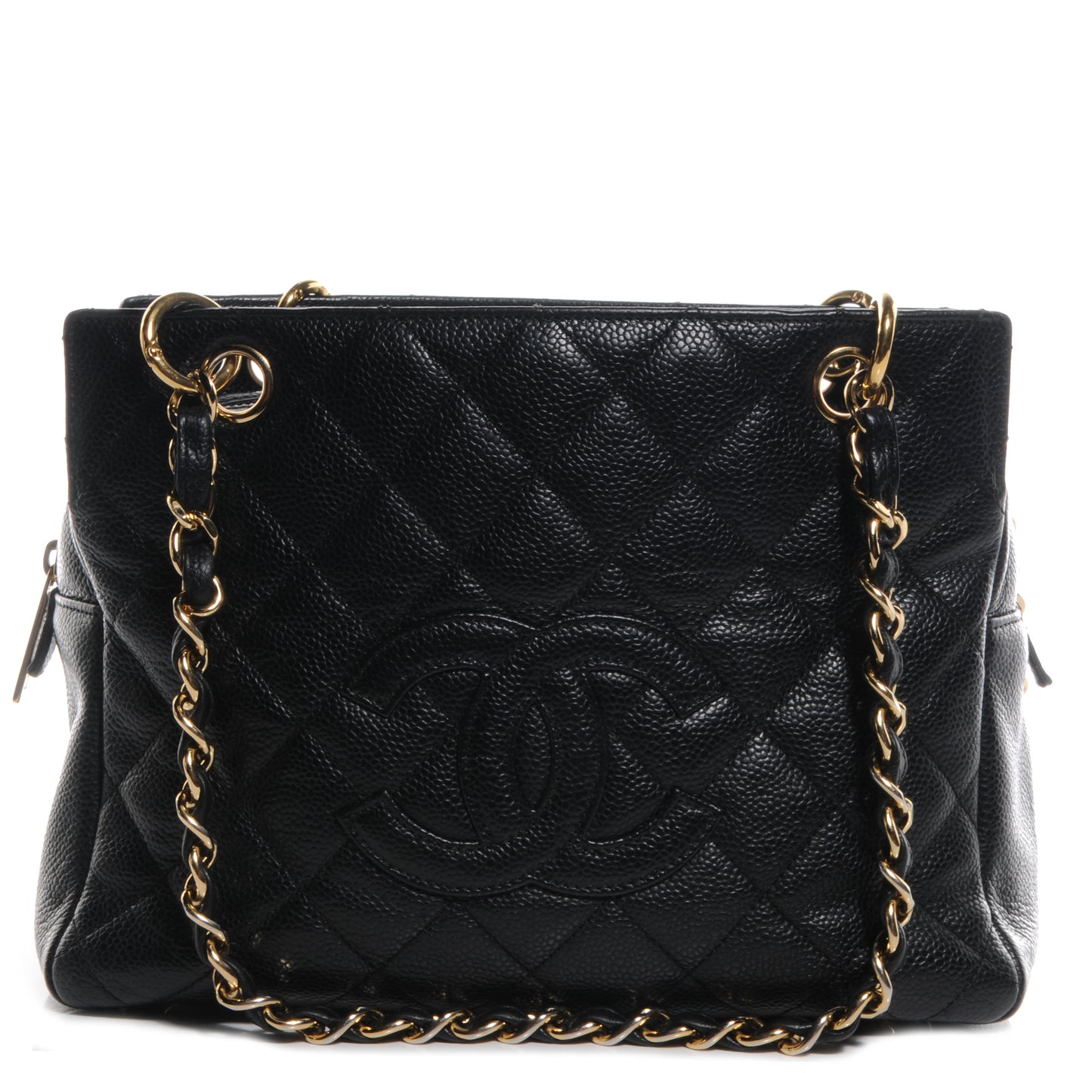 Caviar Quilted Petit Timeless Tote PTT Black