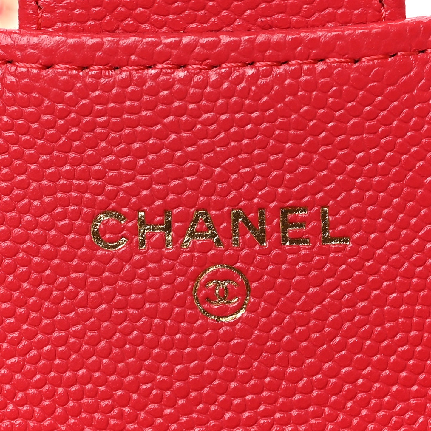 Caviar Quilted Flap Card Holder On Chain Dark Pink
