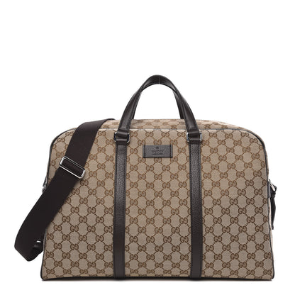 Gucci Monogram Dollar Calfskin Boston Duffle Bag Beige Ebony Testa di Moro Marrone Scuro 1 of 8