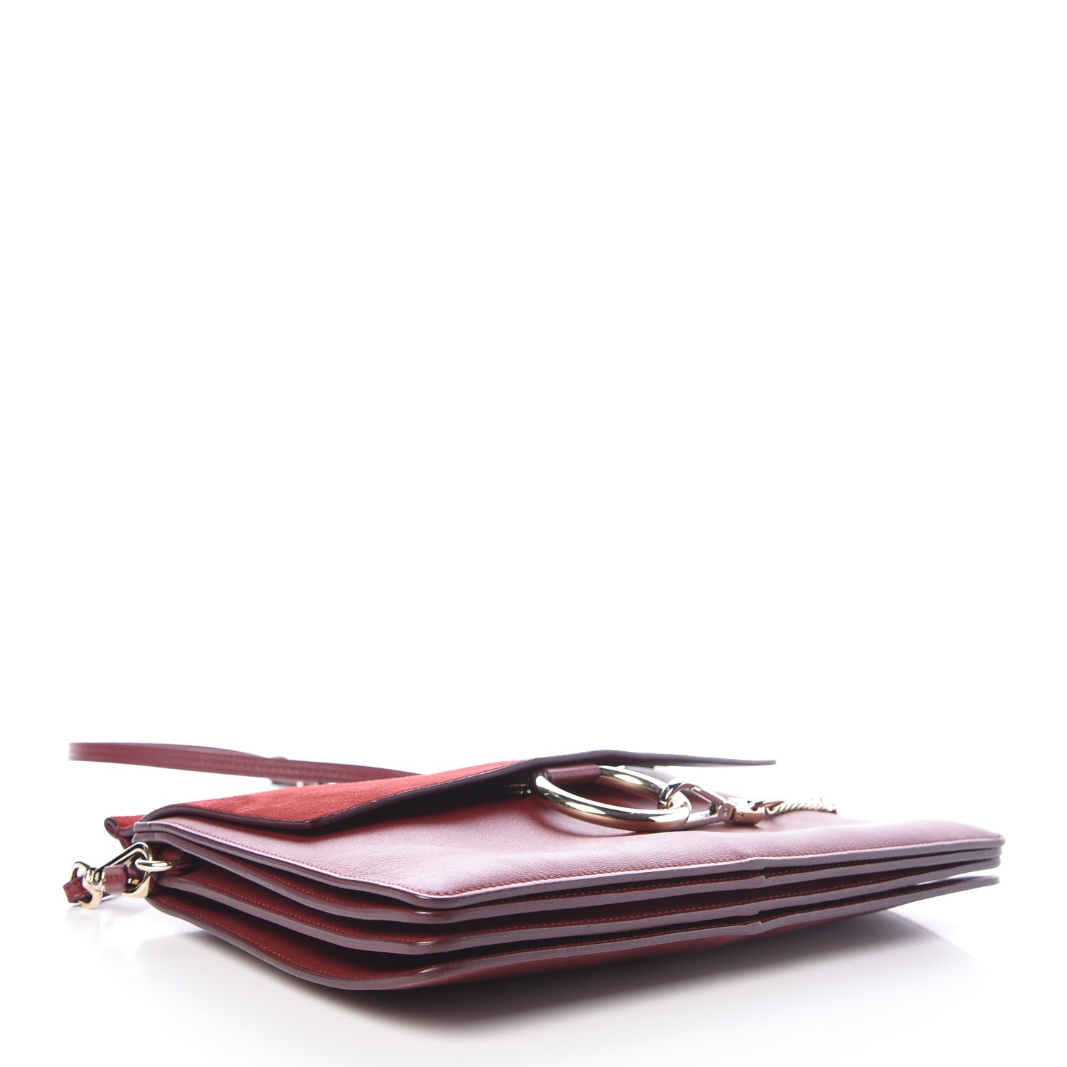 Chloe Calfskin Suede Medium Faye Shoulder Bag Plum Purple 4 of 11