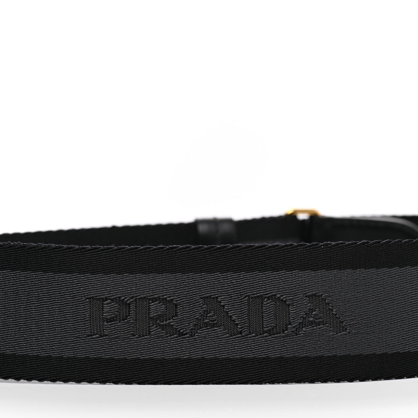 Vitello Daino Fabric Striped Shoulder Strap Black Grey