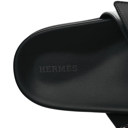 Hermes Calfskin Womens Chypre Sandals 39 Black 8 of 9