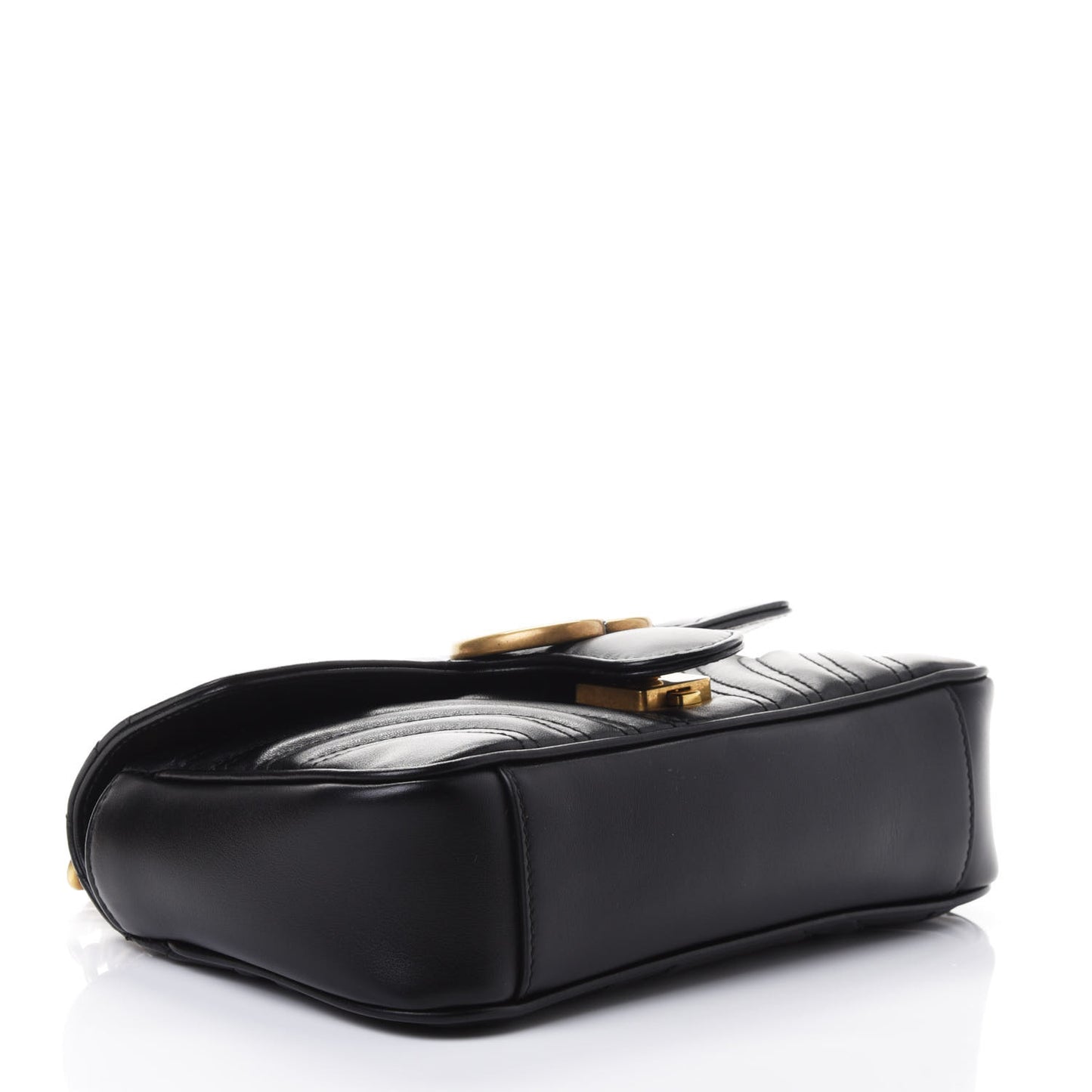 Calfskin Matelasse Mini GG Marmont Shoulder Bag Black