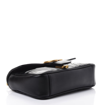 Gucci Calfskin Matelasse Mini GG Marmont Shoulder Bag Black 3 of 4